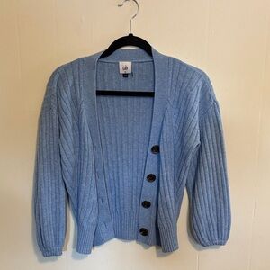 CAbi scenic Light Blue Ribbed Cardigan